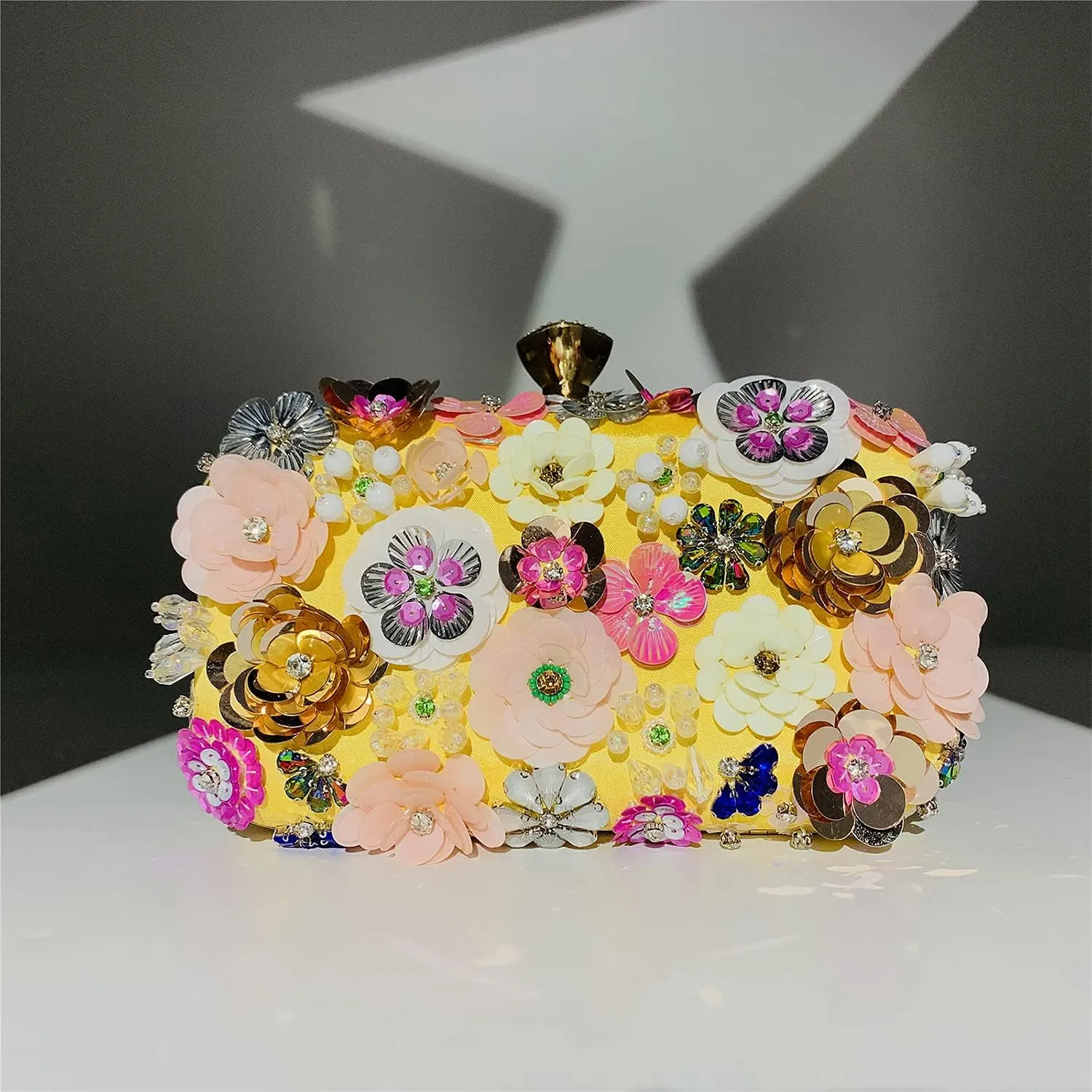 Lanpet Women Clutches Flower Evening Handbag Chain Strap Shoulder Bag
