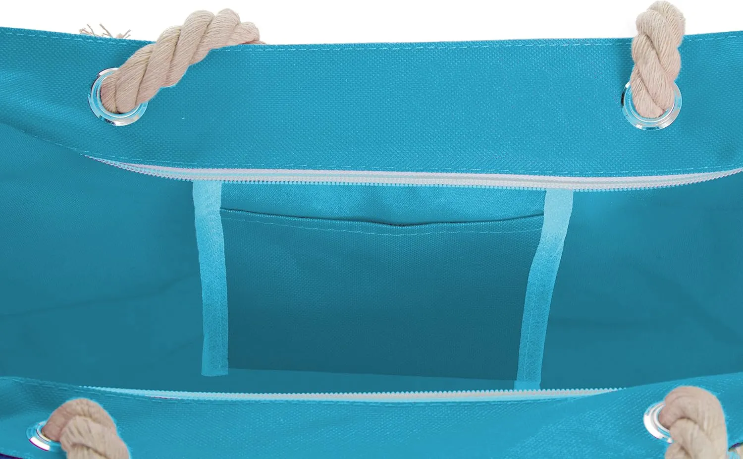 Large Beach Tote Bag, Top Zipper Boat Bag