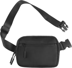 Large Fanny Pack for Men Women, Waterproof Sports Waist Bag Pack Phone Bag with 4-Zipper Pockets, Hands-Free Crossbody Belt Bag Bum Bag with Adjustable Strap for Travel Hiking Running