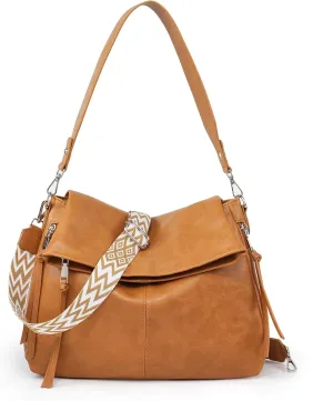 Large Hobo Crossbody Bags for Women Vegan Leather Handbags Purses for Women Tote Purse Shoulder Bag with Wide Strap