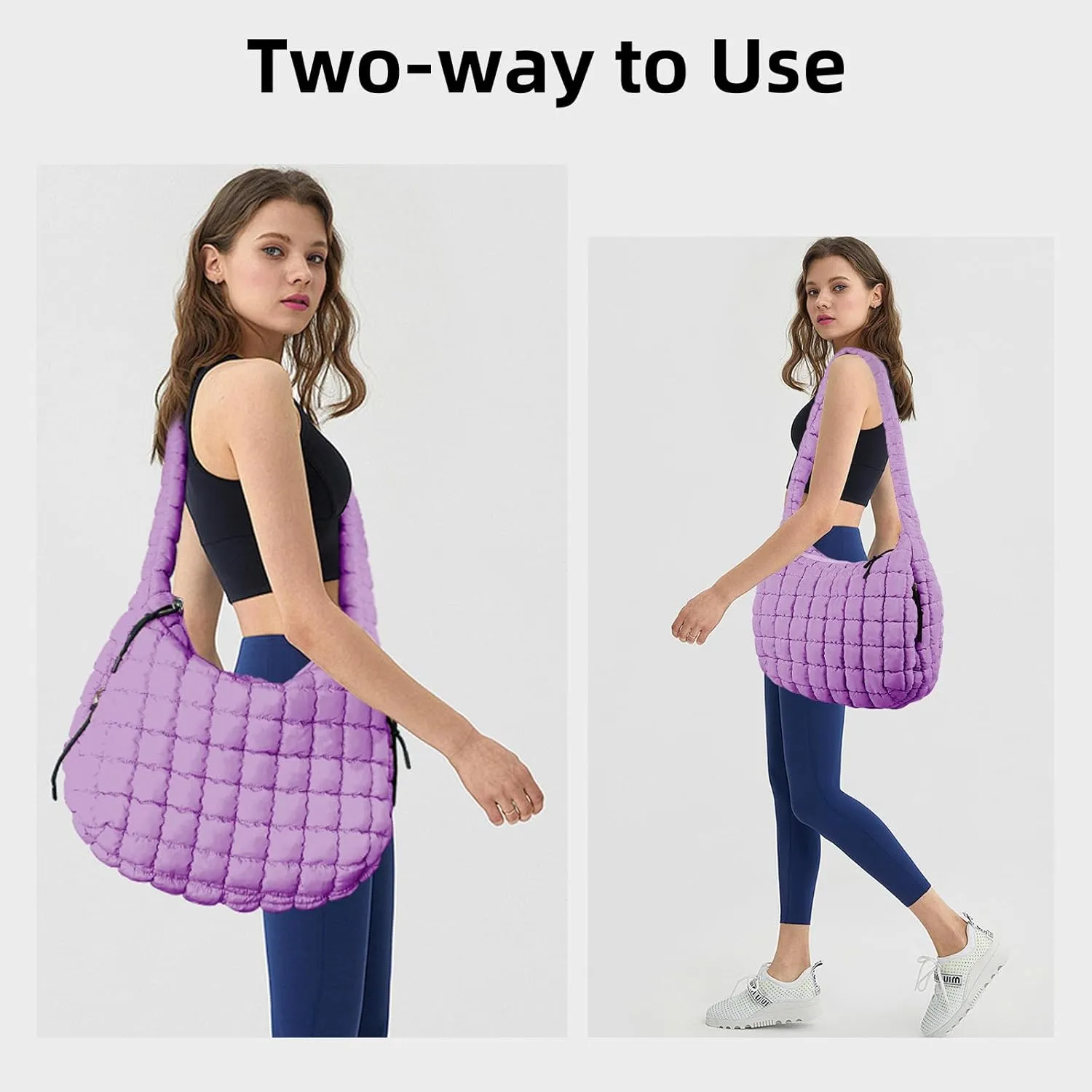 Large Quilted Tote Bag Crossbody Puffer Tote Bags for Women Quilted Hobo Bags Carryall Shoulder Bubble Bag