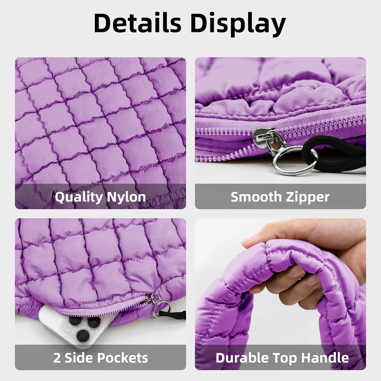 Large Quilted Tote Bag Crossbody Puffer Tote Bags for Women Quilted Hobo Bags Carryall Shoulder Bubble Bag