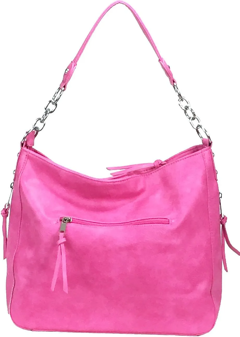 Laser Cut Bling Hobo fashion CCW Bag Faux Leather Concealed Carry Purse