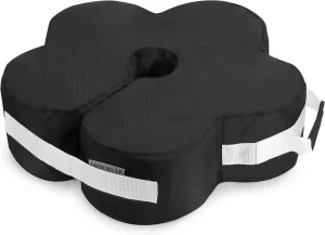 Lawn Social Umbrella Base Weight Bag, Round Heavy Duty Sand Bags for Cantilever Patio Umbrella, Universal Fit for Any Offset Design, Stabilize and Secure Umbrella (Black)