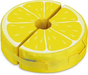 Lawn Social Umbrella Base Weight Bag, Round Heavy Duty Sand Bags for Cantilever Patio Umbrella, Universal Fit for Any Offset Design, Stabilize and Secure Umbrella (Yellow)