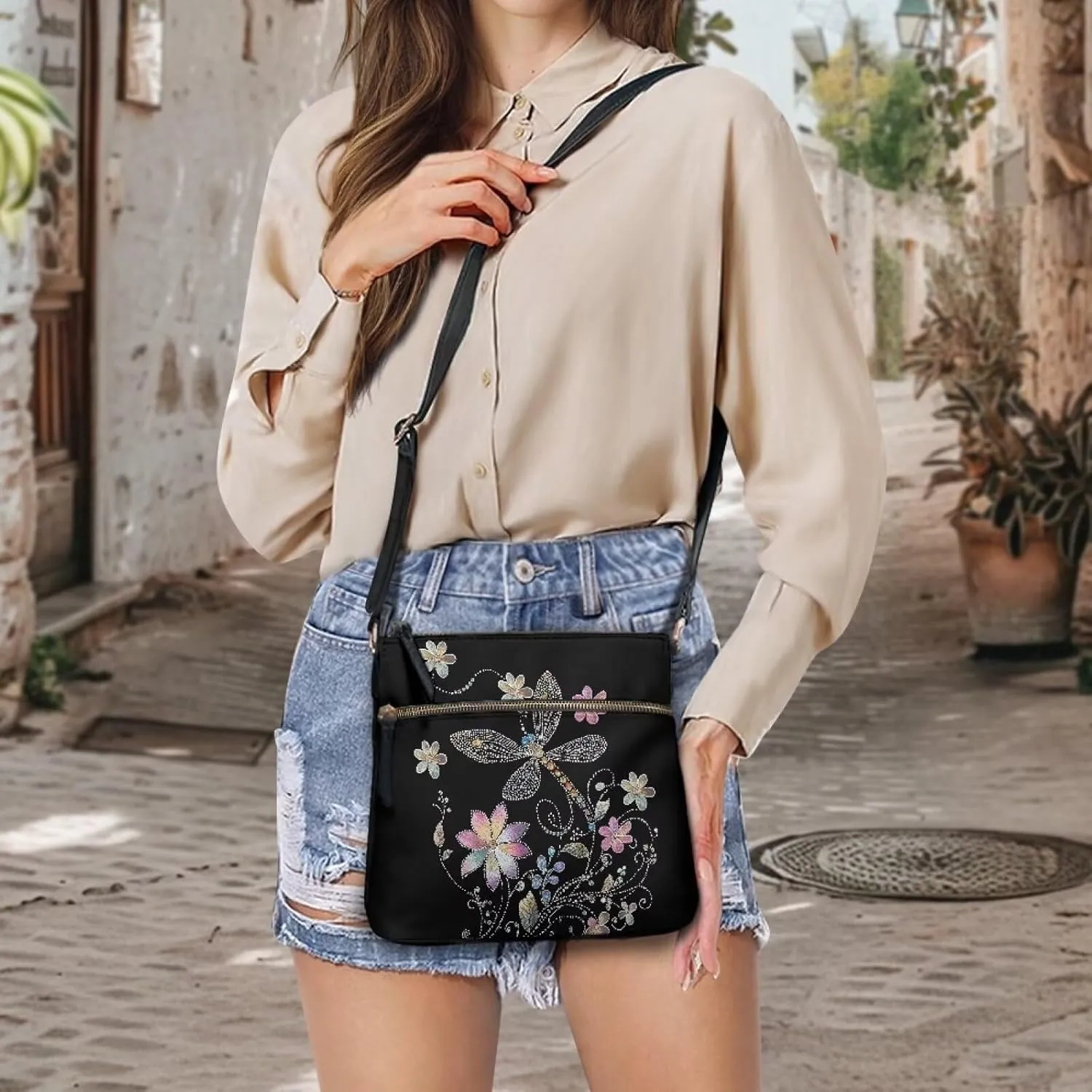 Leather Crossbody Hobo Purses for Women, Ladies Shoulder Bags Handbags Sling Messenger Bag
