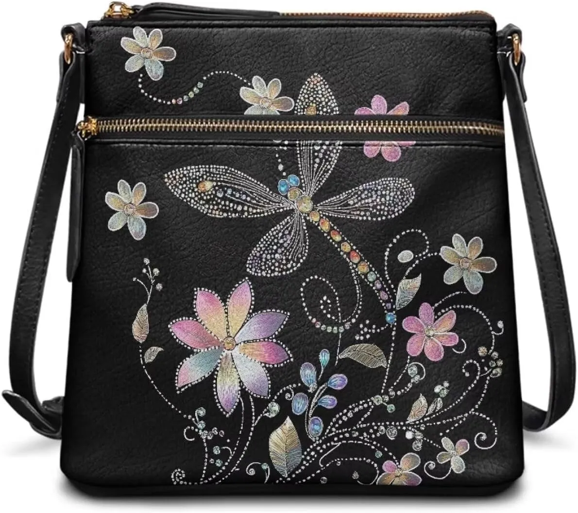 Leather Crossbody Hobo Purses for Women, Ladies Shoulder Bags Handbags Sling Messenger Bag