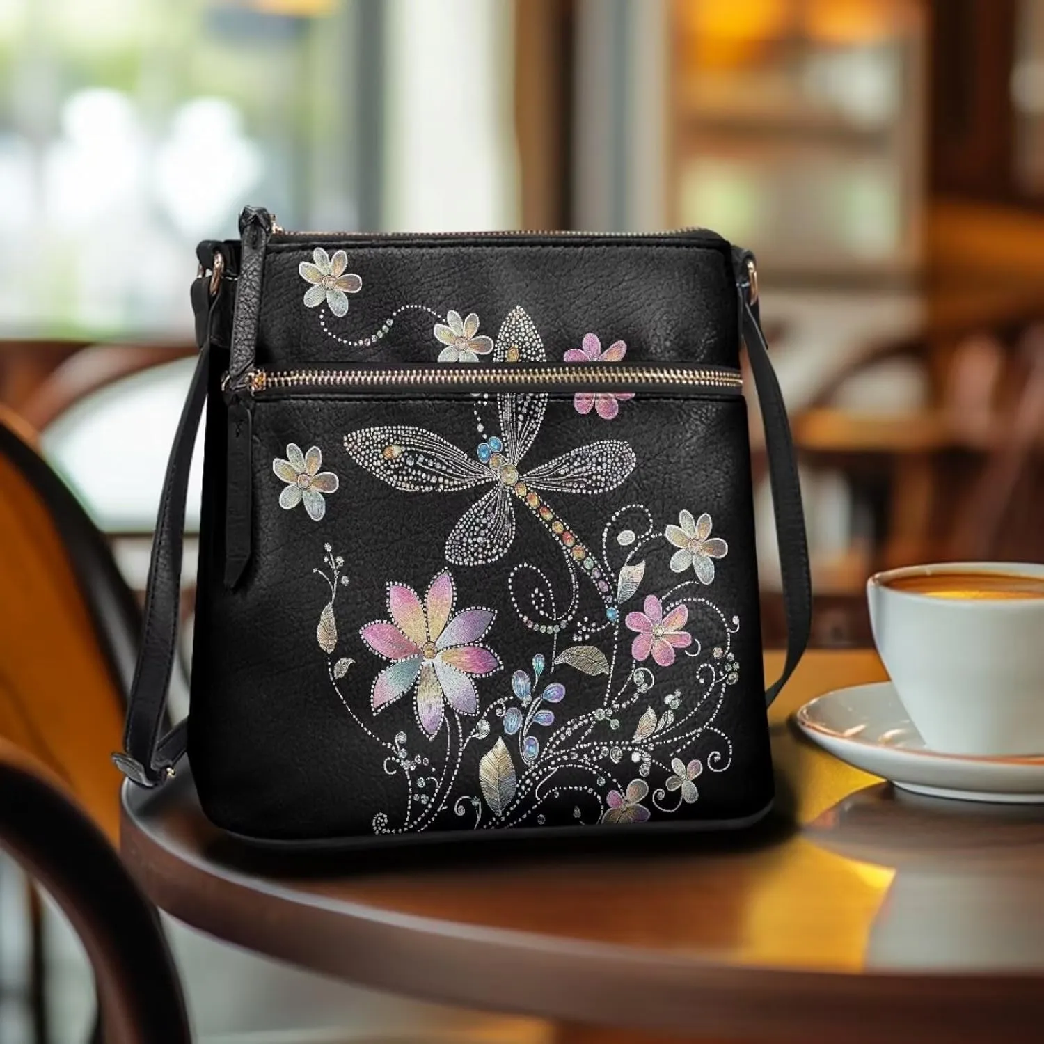 Leather Crossbody Hobo Purses for Women, Ladies Shoulder Bags Handbags Sling Messenger Bag