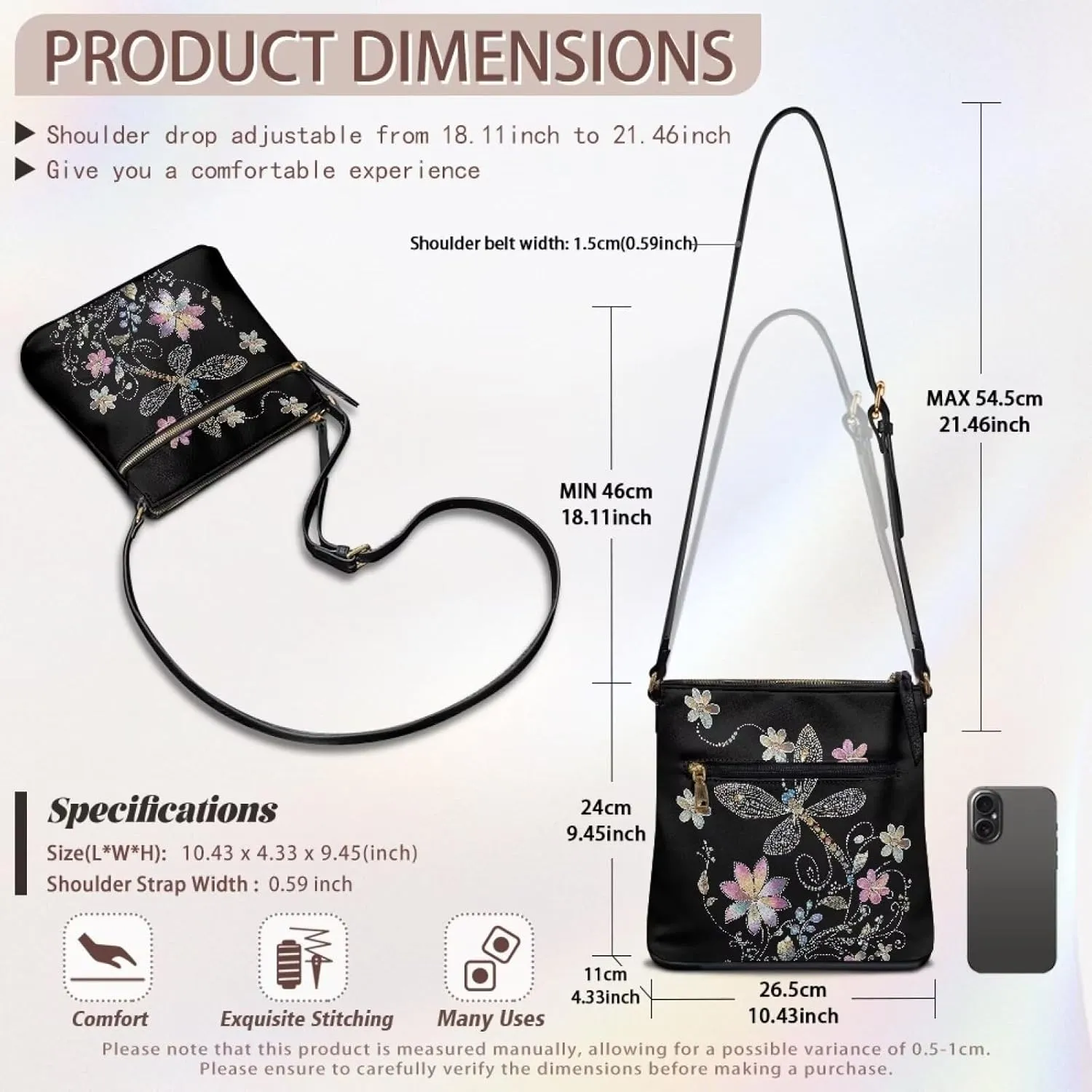 Leather Crossbody Hobo Purses for Women, Ladies Shoulder Bags Handbags Sling Messenger Bag