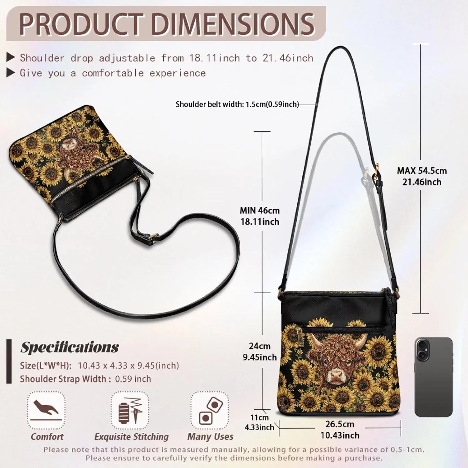 Leather Shoulder Bag for Women Large Crossbody Handbag Sling Hobo Bag with Adjustable Strap for Business Dating