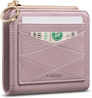 Leather Wallet for Woman RFID Blocking Bifold Small Compact Wallets Zipper Pocket Purse Large Capacity Card Hold Case with ID window