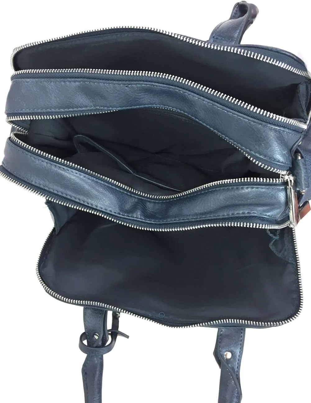 Leatherette Triple Compartments Satchel Purse and Wallet Set