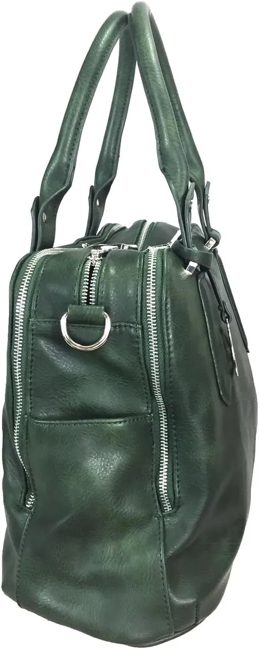 Leatherette Triple Compartments Satchel Purse and Wallet Set