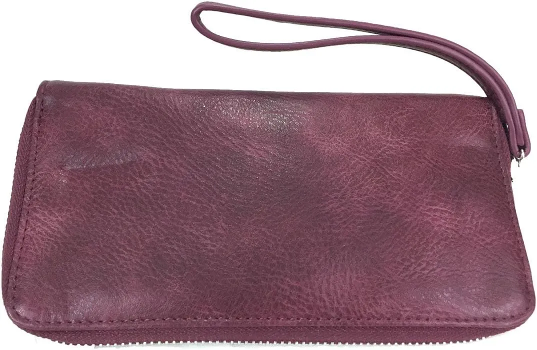 Leatherette Triple Compartments Satchel Purse and Wallet Set