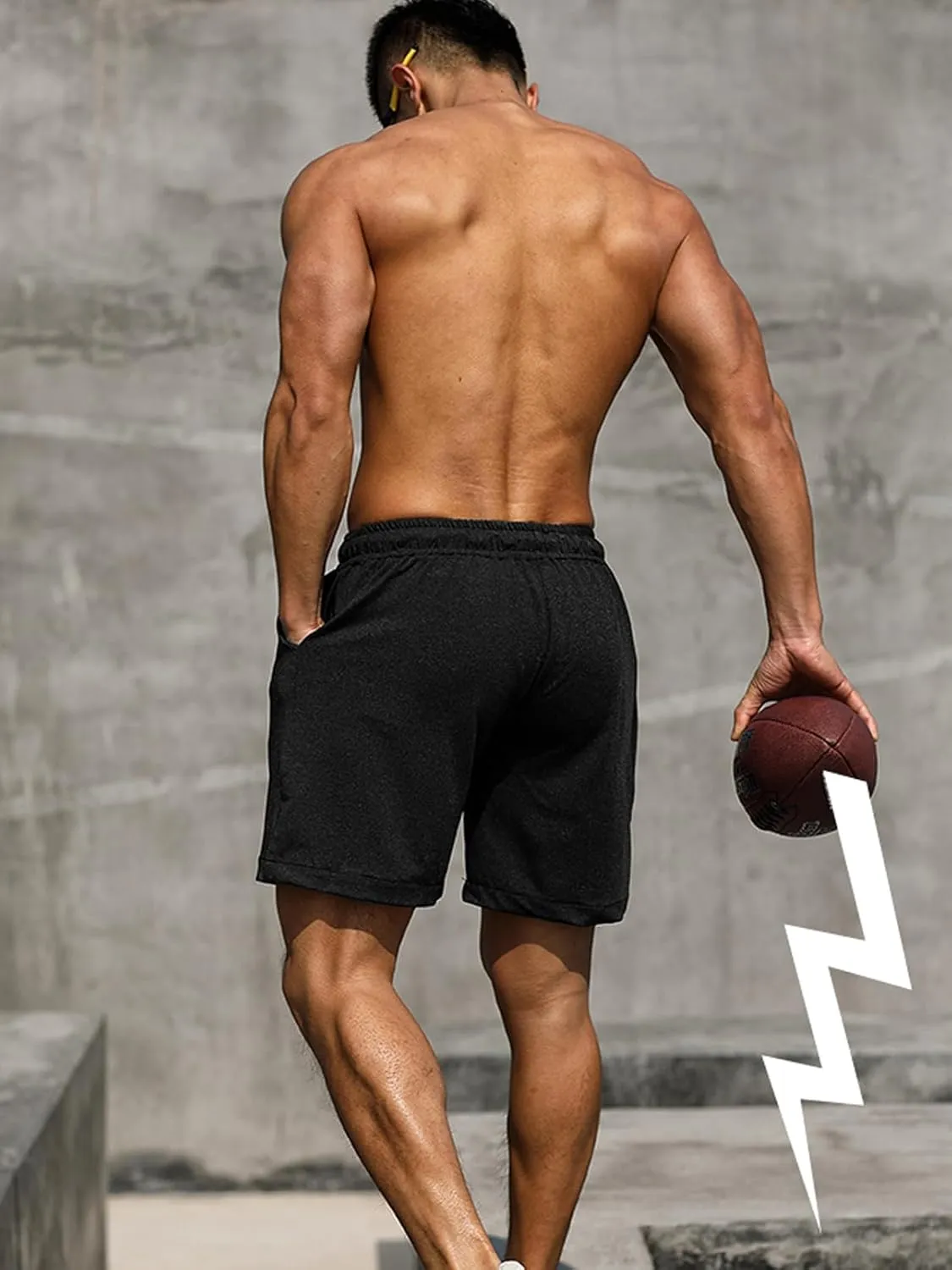 Lehmanlin Men's Bodybuilding Shorts 3/5 Inch Inseam Workout Training Muscle Short Shorts Stretch Quick Dry