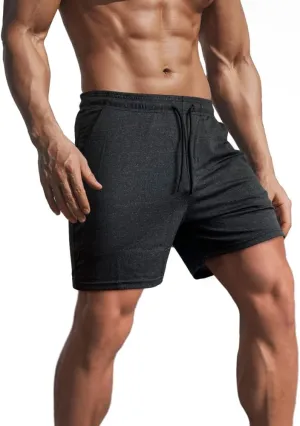 Lehmanlin Men's Bodybuilding Shorts 3/5 Inch Inseam Workout Training Muscle Short Shorts Stretch Quick Dry