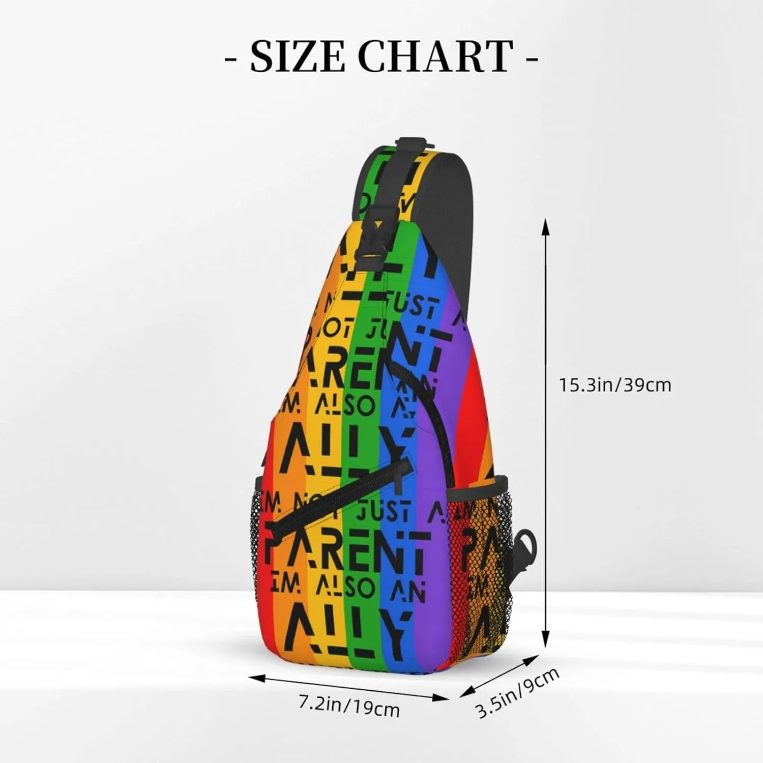 Lgbt Pride Rainbow Gay Lgbtq Parent And Ally Chest Sling Bag Crossbody Shoulder Backpack Bag Gym Cycling Daypack Travel Hiking Cross Bag