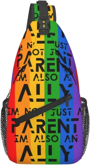 Lgbt Pride Rainbow Gay Lgbtq Parent And Ally Chest Sling Bag Crossbody Shoulder Backpack Bag Gym Cycling Daypack Travel Hiking Cross Bag