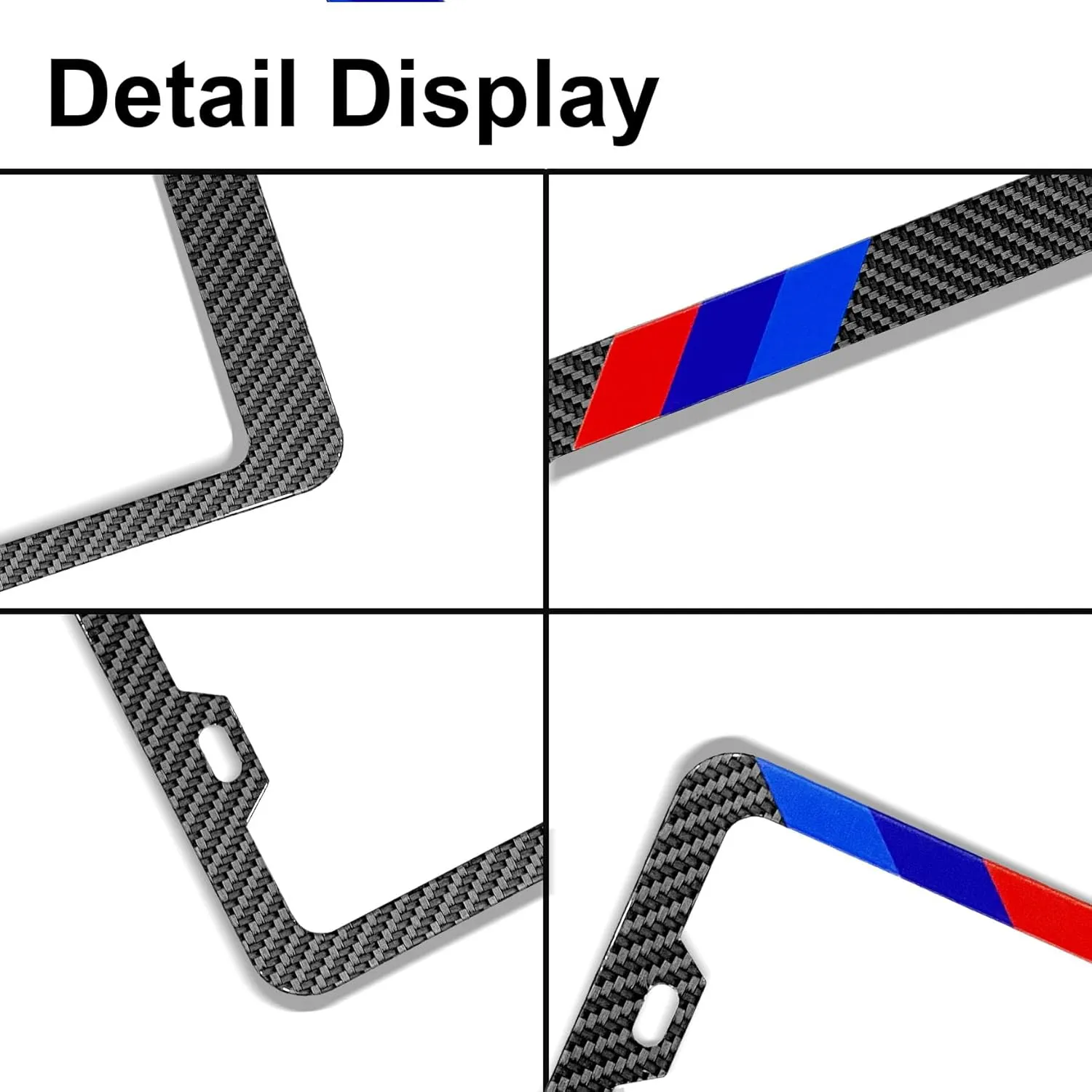 License Plate for BMW Premium Carbon Fiber Steel License Plate Holder Compatible All Vehicle License Plate Tag Cover Fit Accessories Included