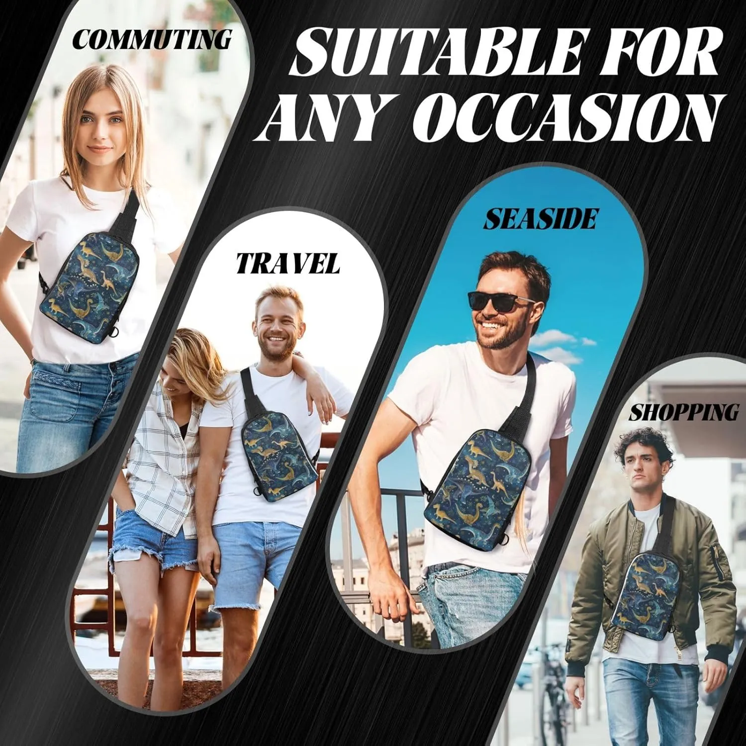 Lighthouse Seaside Casual Crossbody Backpack Sling Bag Lightweight Chest Bag Daypack Shoulder Bag For Men Women