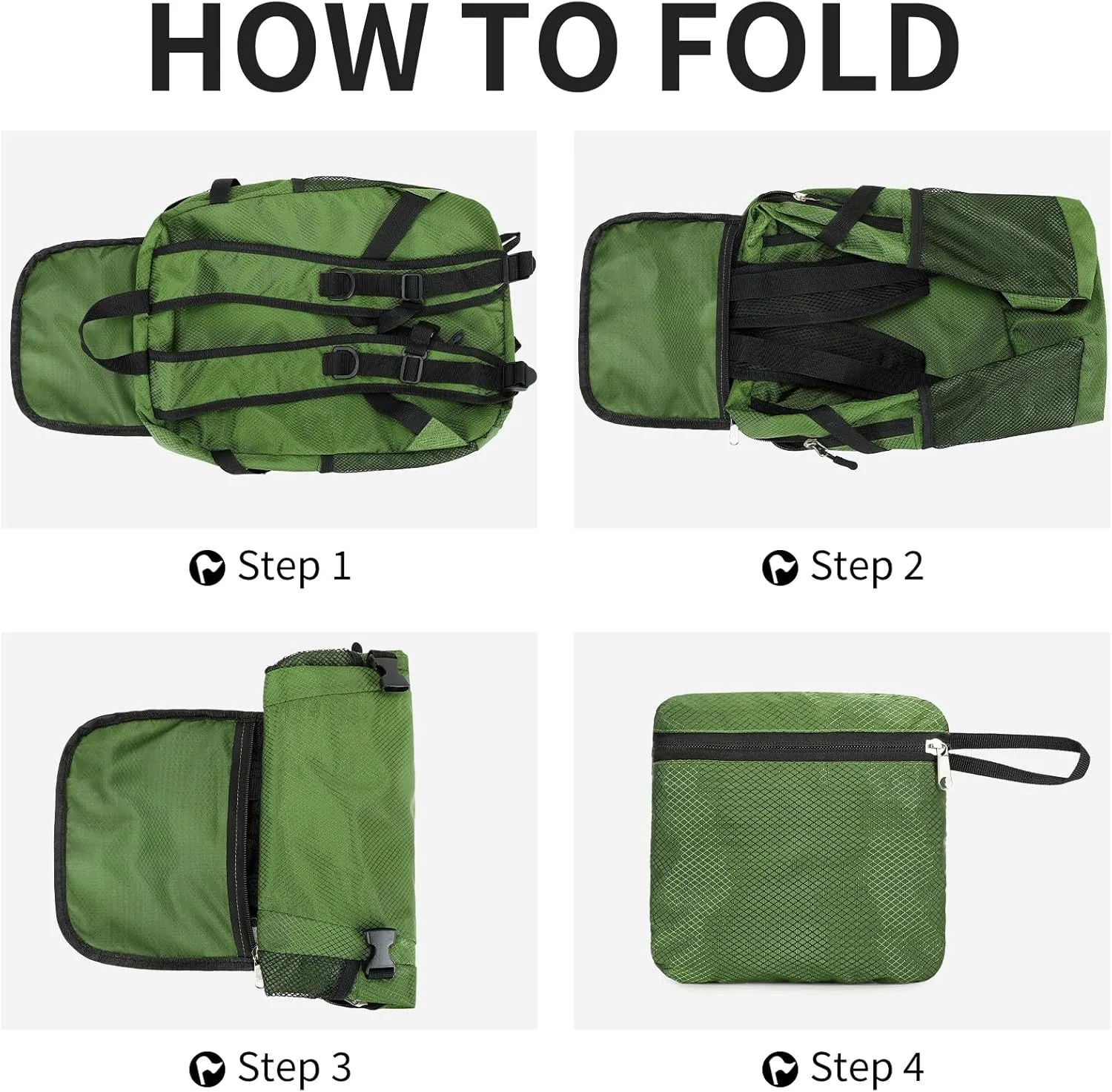 Lightweight Hiking Backpack Small,Waterproof Hiking Daypack,Foldable Backpack for Travel,Ultralight Daypack (Green, Small)