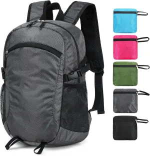 Lightweight Hiking Backpack Small,Waterproof Hiking Daypack,Foldable Backpack for Travel,Ultralight Daypack (Grey, Small)