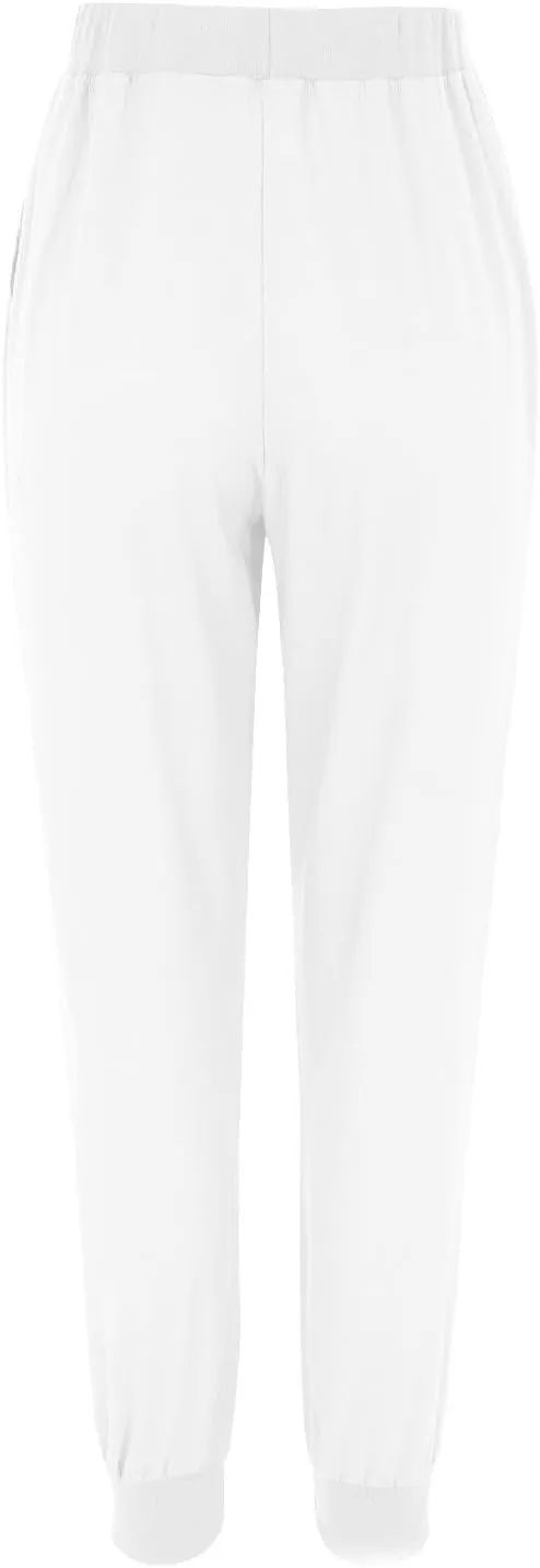 Linen Pants for Women Summer Casual Tapered Leg Pants Lightweight Drawstring Elastic Waist Pant Running Joggers Trousers