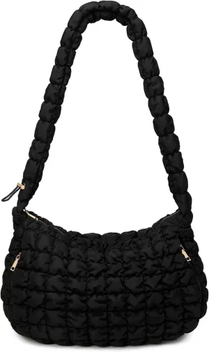 Long Shoulder Strap Puffer Bag, Adjustable Strap Crossbody Bubble Hobo Bags for Women
