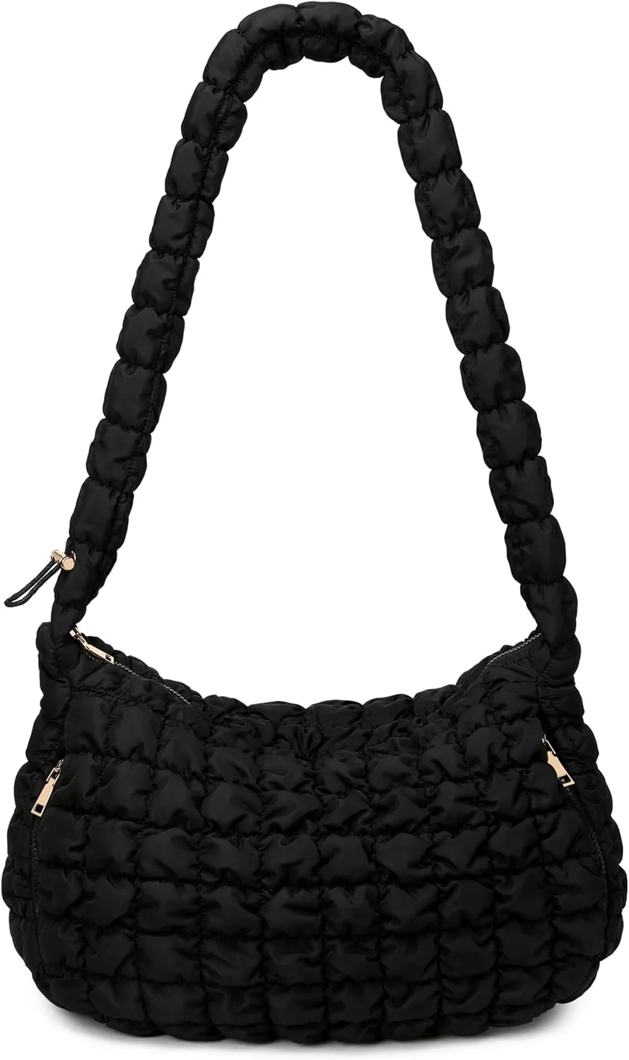 Long Shoulder Strap Puffer Bag, Adjustable Strap Crossbody Bubble Hobo Bags for Women