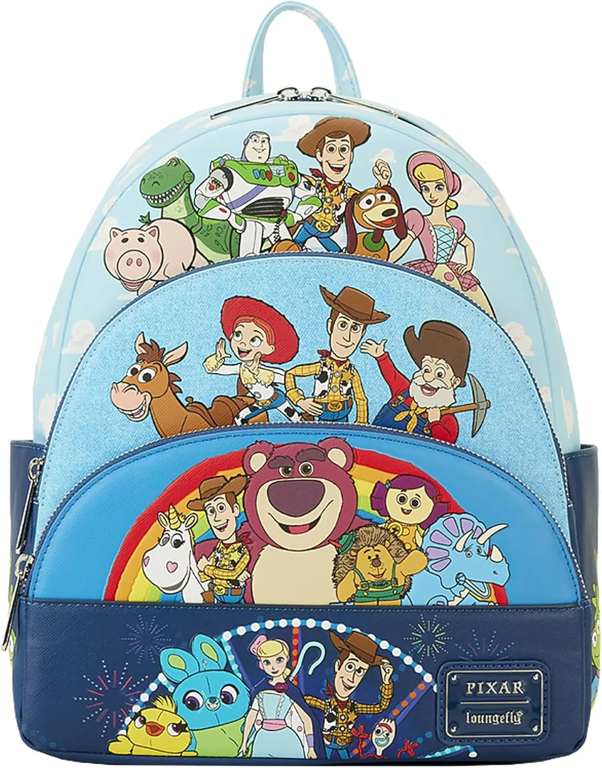 Loungefly Pixar Toy Story Movie Collab Triple Pocket Mini Backpack Bags Standard
