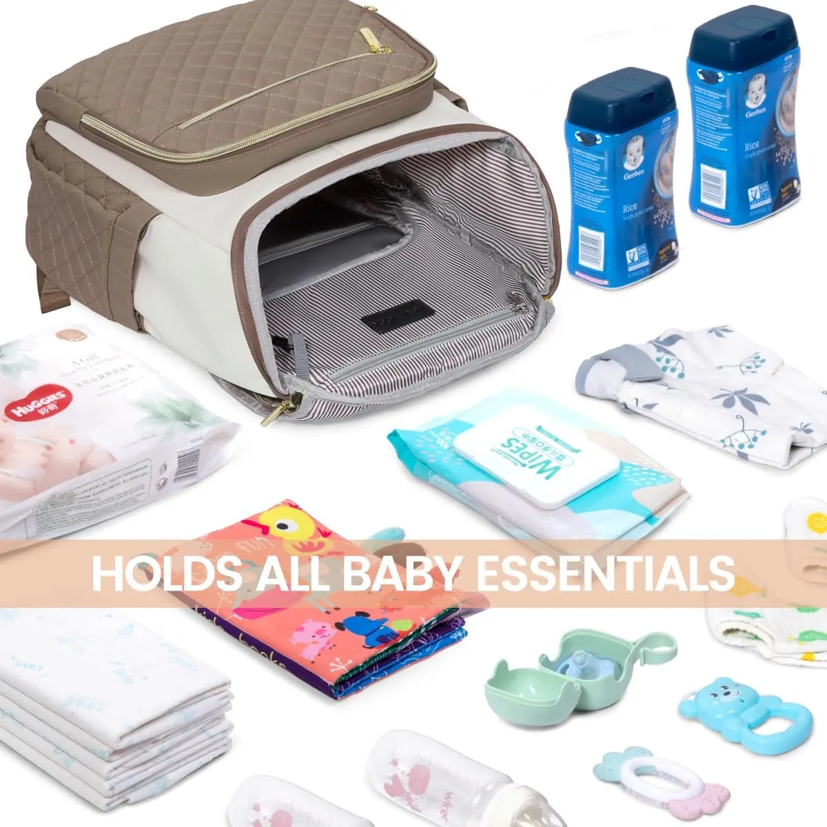 LOVEVOOK Diaper Bag Backpack Large Capacity Baby Bag with Portable Changing Pad, Multifunction Baby Travel Backpack
