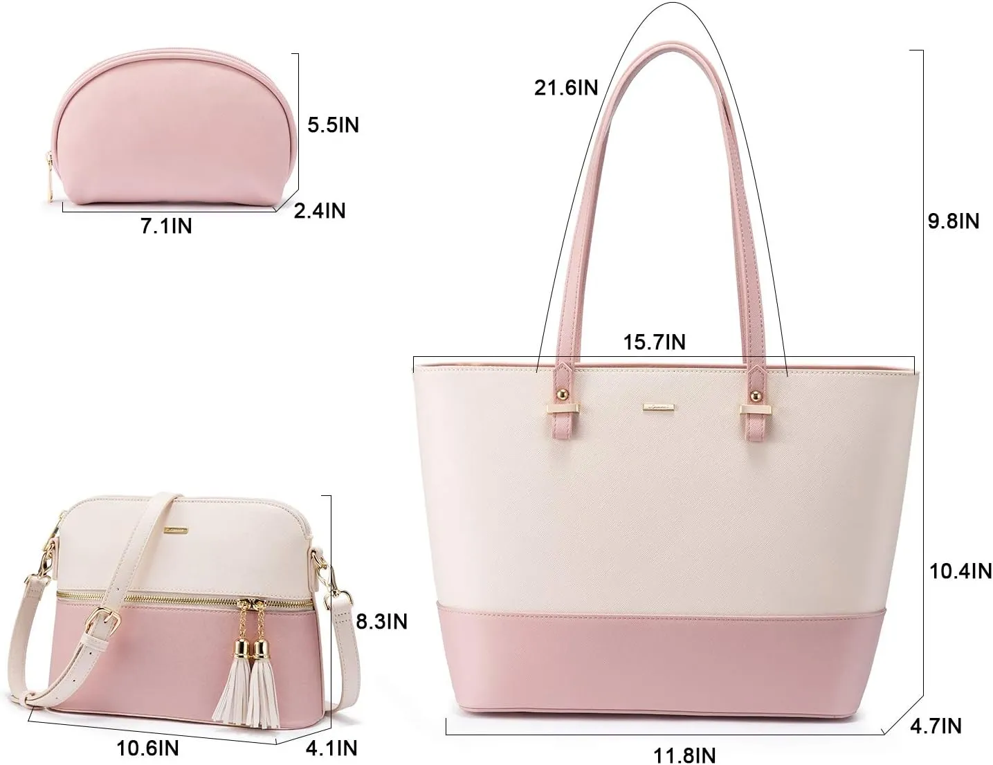 LOVEVOOK Handbags for Women Shoulder Bags Tote Satchel Hobo 3pcs Purse Set