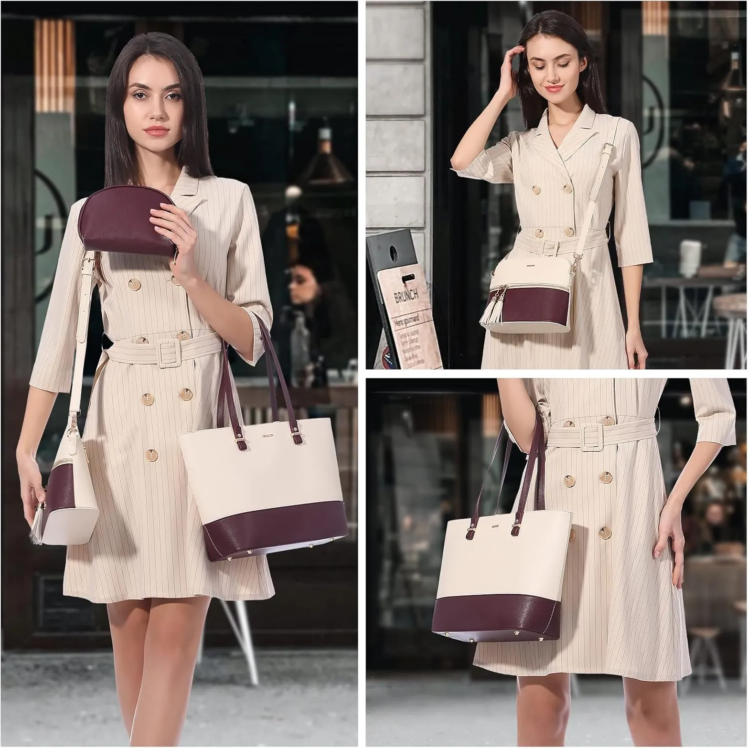 LOVEVOOK Handbags for Women Shoulder Bags Tote Satchel Hobo 3pcs Purse Set