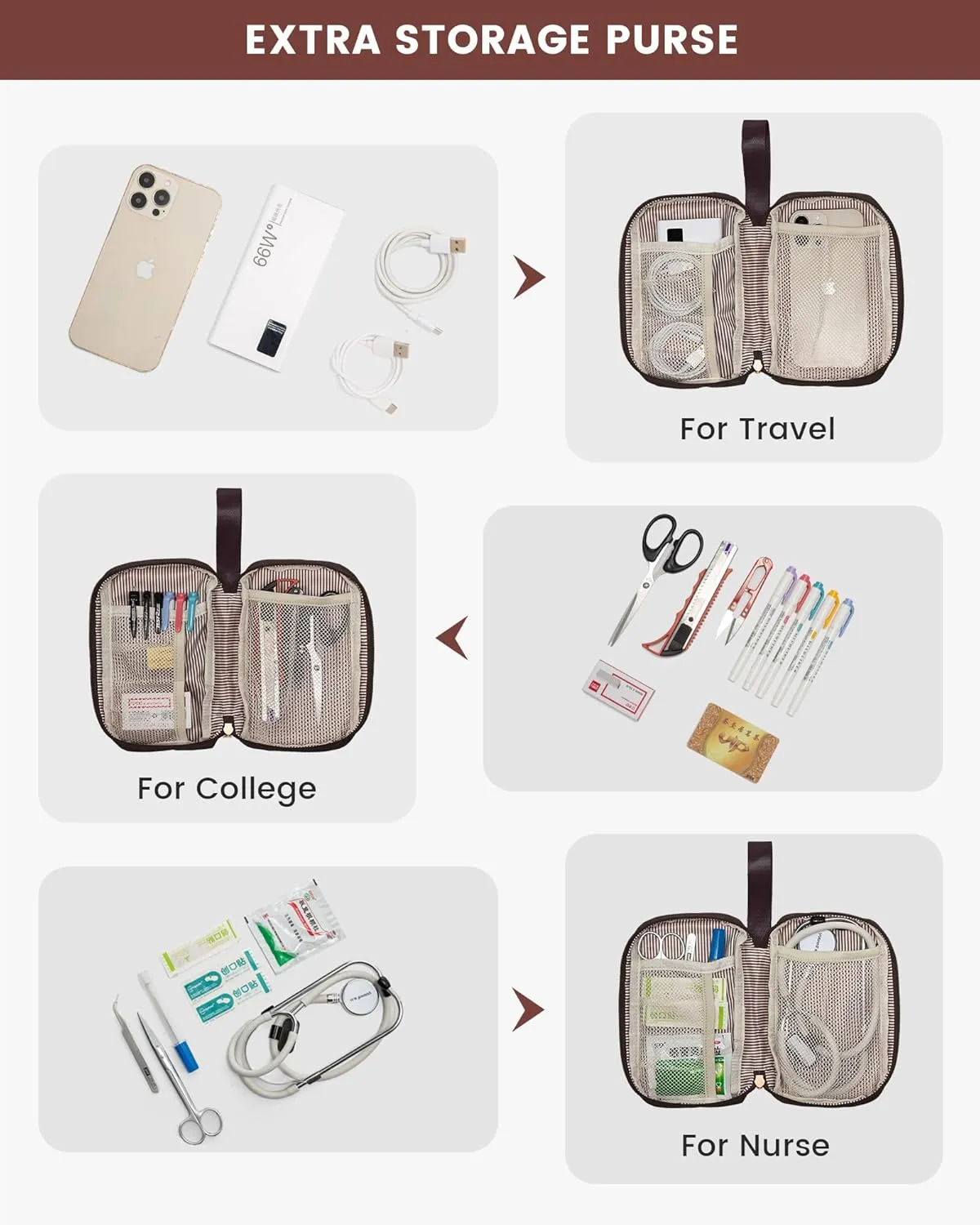 LOVEVOOK Laptop Backpack for Women, 15.6 Inch Work Laptop Bag with USB Port, Fashion Teacher Nurse Backpack Purse, Waterproof Travel Computer Backpack with Organizer Bag, 2PCS, Apricot-Coffee