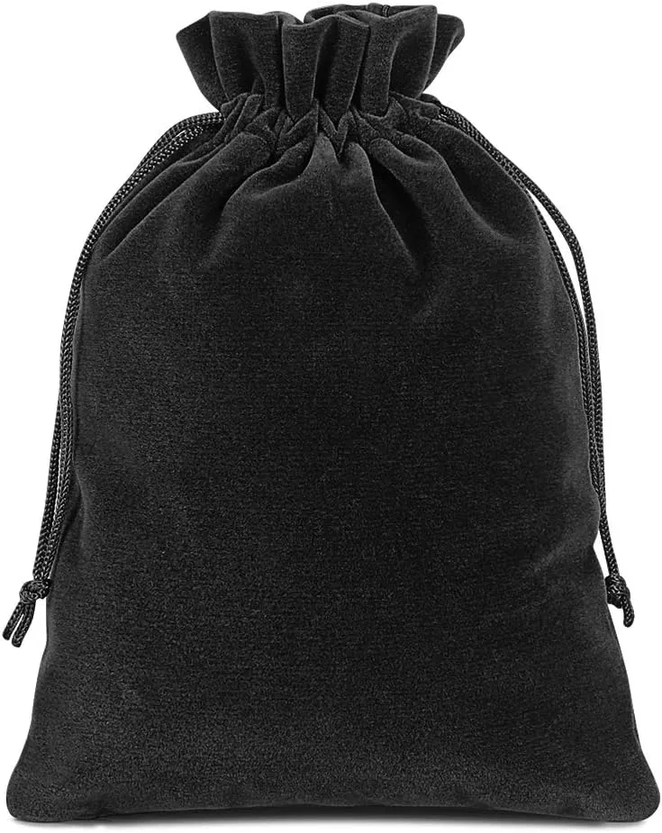 Lucky Monet 25/50/100PCS Velvet Drawstring Bags Jewelry Pouches for Christmas Birthday Party Wedding Favors Gift Candy Headphones Art and DIY Craft (50Pcs, Black, 4” x 6”)
