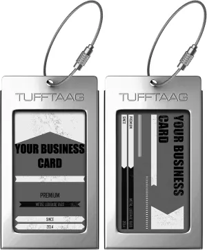 Luggage Tags Business Card Holder by TUFFTAAG - Durable Travel ID Bag Tag in Multiple Color Options, Perfect for Suitcases, Backpacks, and Carry-Ons, Easy Identification, Secure and Stylish
