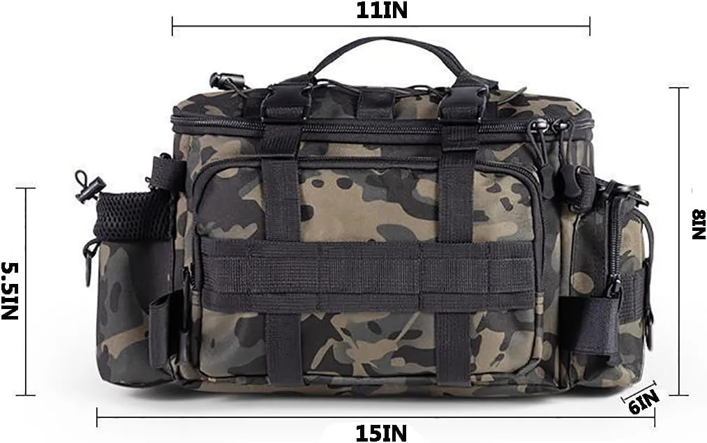 Lure Fishing Crossbody Waist Bag - Multi - Pocket Organizer for Outdoor Angling (Gray)