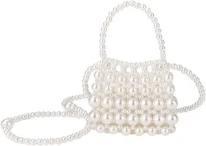Luxury Pearl Bag Chain Bag Purse Ladies Beaded Cross Body Shoulder Bag Handmade Bags Women's Clutches for Wedding Party Bridal Party Gifts for Girls Women 10
