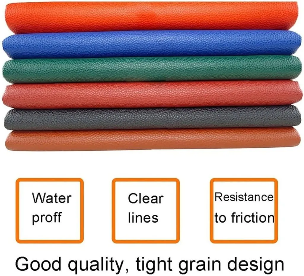 Lychee Grain PU Fabric Leather 1.0mm Thick Faux Synthetic Material for Upholstery Crafts, DIY Sewings, Sofa, Handbag(Dark Grey,1.4x5m)