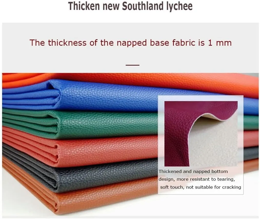 Lychee Grain PU Fabric Leather 1.0mm Thick Faux Synthetic Material for Upholstery Crafts, DIY Sewings, Sofa, Handbag(Dark Grey,1.4x5m)