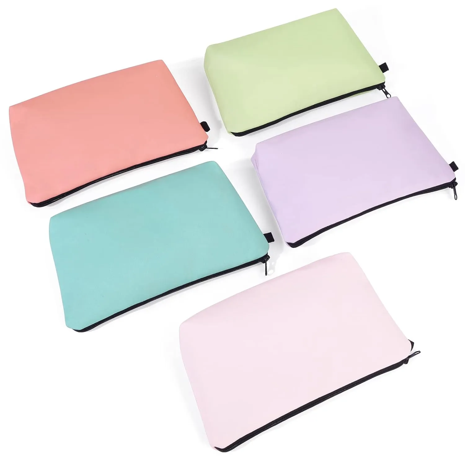 MAGEFY 5 PCS Makeup Bag Large Makeup Pouch Small Makeup Bags for Purse Travel Cosmetic bag for Women Solid Color