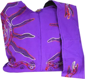 Mandala Crafts Purple Sun Hippie Bag Large Hobo Bags for Women - Boho Purse Hobo Crossbody Bags for Women - Boho Shoulder Bags Indie Style Bohemian Bag Sling Bags