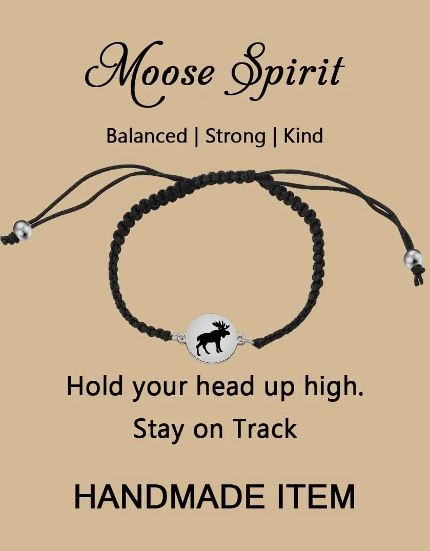 MAOFAED Moose Gift Moose Spirit Balanced Strong Kind Moose Jewelry Inspirational Gift Moose Lover Gift