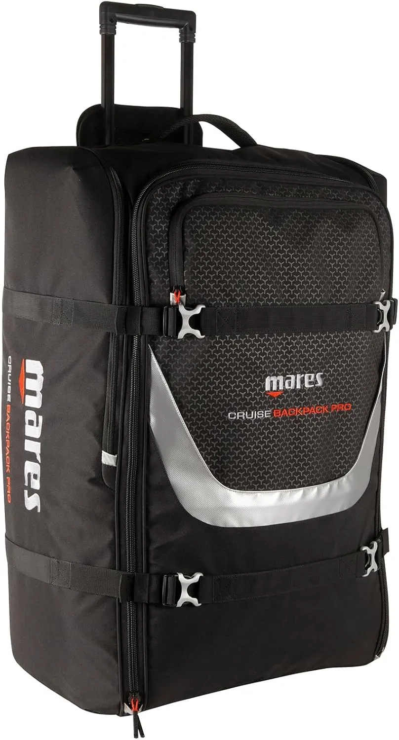 Mares Cruise Backpack Pro, Diving Gear Luggage Air Travel Bag with Wheels & Shoulder Straps, 128-Liter Capacity