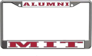 Massachusetts Institute of Technology Alumni On White Chrome License Plate Frame