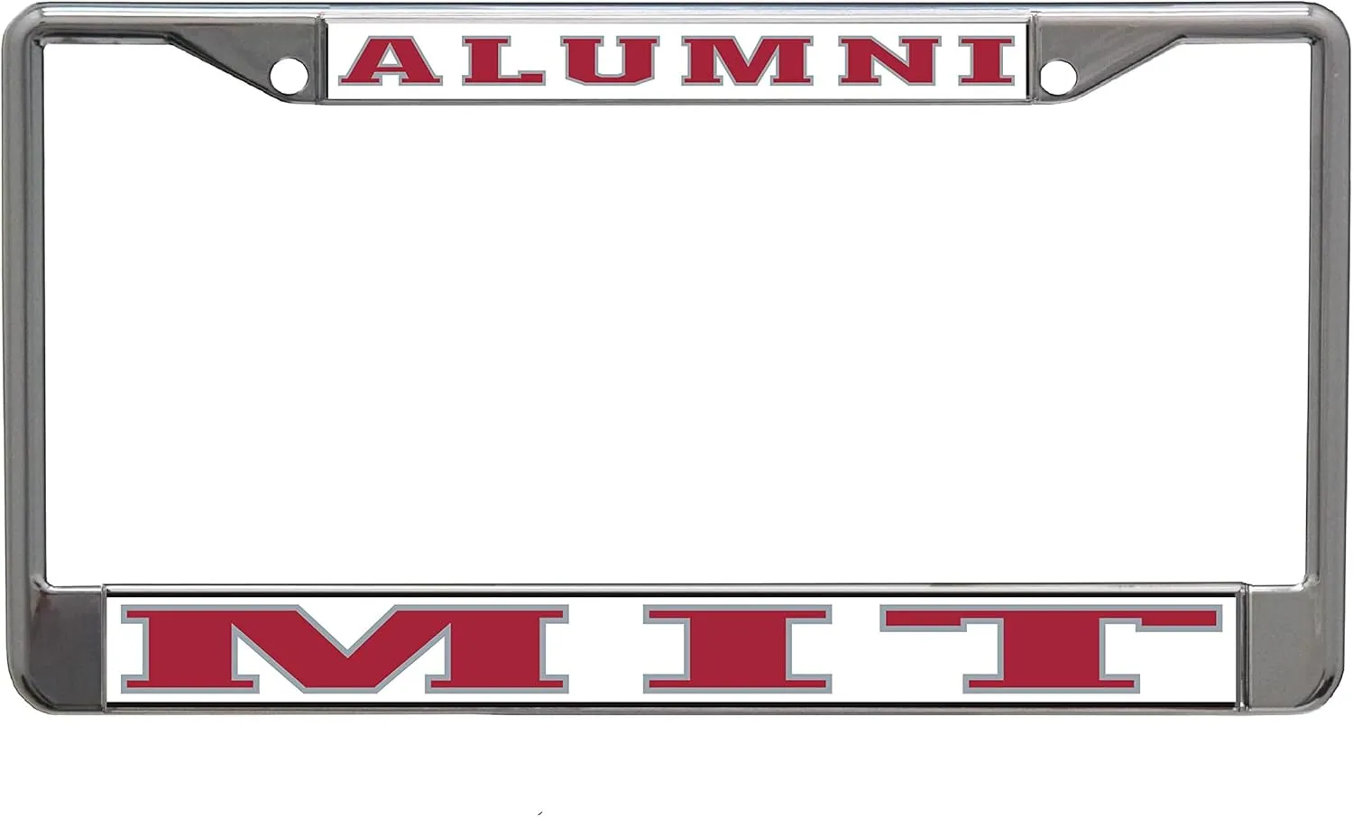 Massachusetts Institute of Technology Alumni On White Chrome License Plate Frame