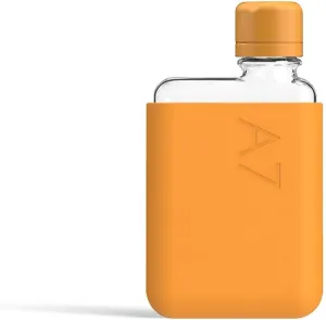 memobottle A7 (Mandarin) Bundle - 6oz (180ml) - Bottle, silicone sleeve & lid | Compact Flat Bottle for Bags & Pockets | BPA Free Tritan | Modern & Minimalist | For Gym, Work & Travel