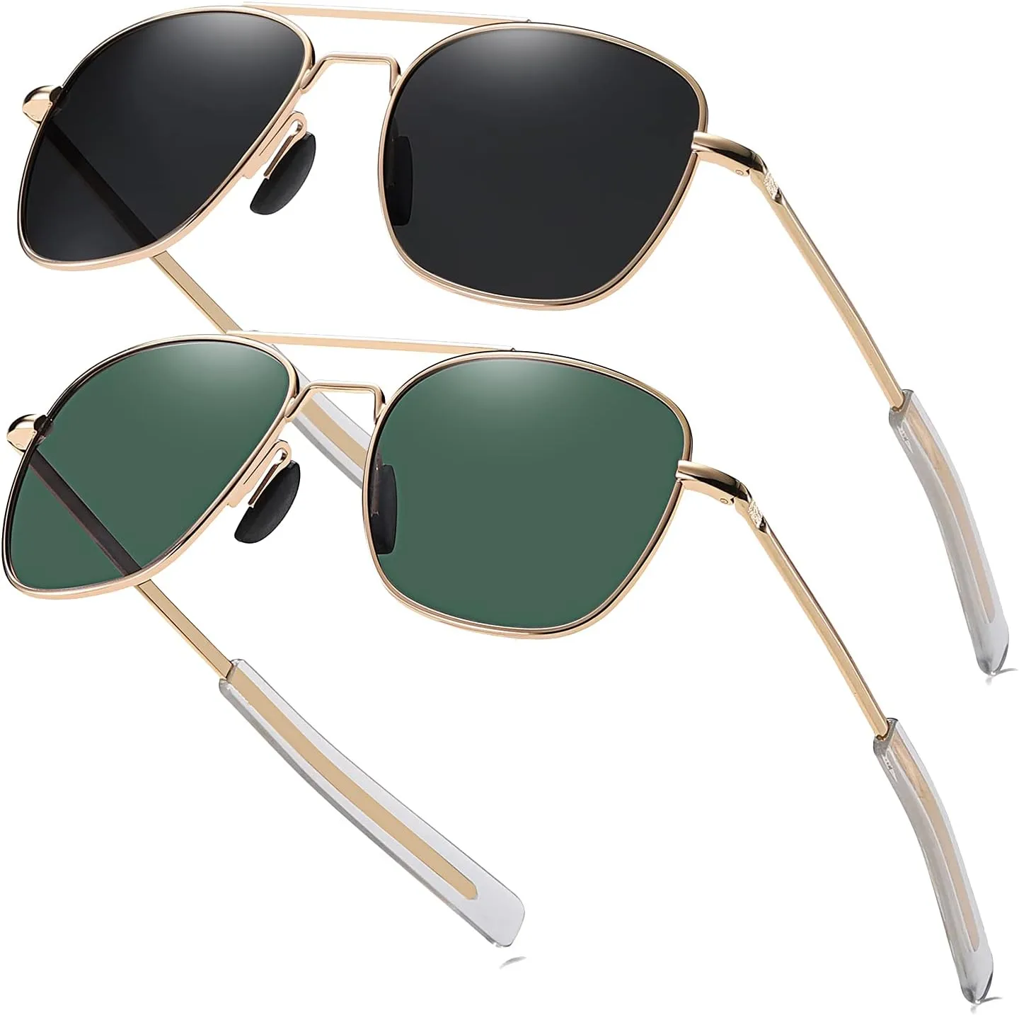Men's Aviator Sunglasses American Army Military Pilot Polarized Sunglasses Bayonet Temples