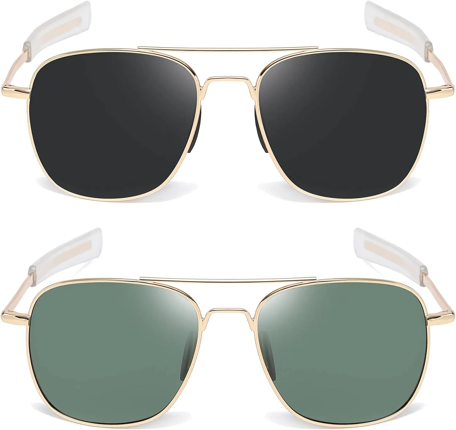 Men's Aviator Sunglasses American Army Military Pilot Polarized Sunglasses Bayonet Temples