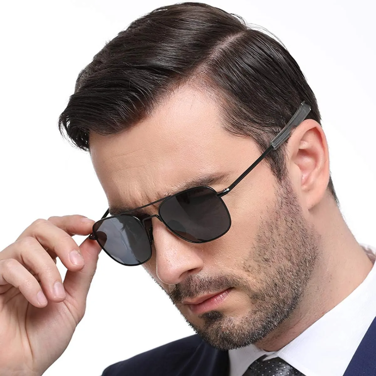 Men's Aviator Sunglasses American Army Military Pilot Polarized Sunglasses Bayonet Temples
